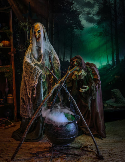 Čarodějnický kotel s mlhou 45 cm