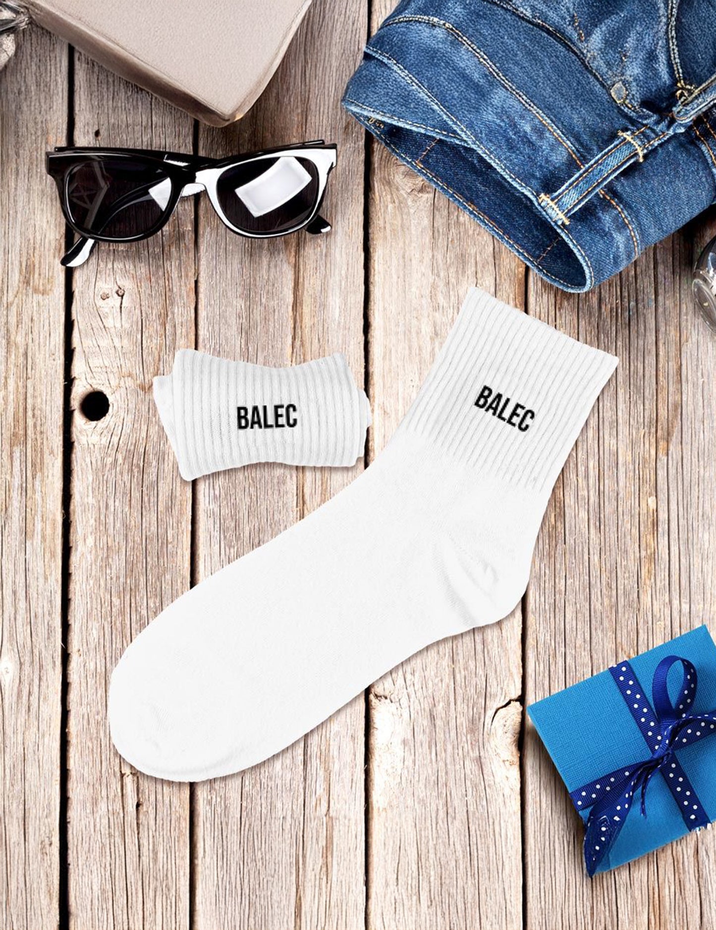 Pánské bílé ponožky Balec