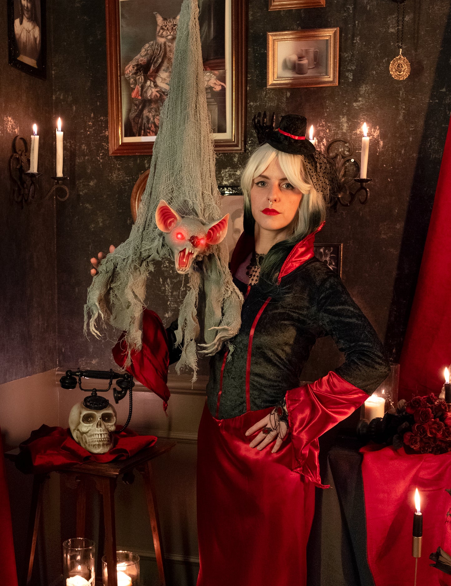 Animovaný visící netopýr 100 cm