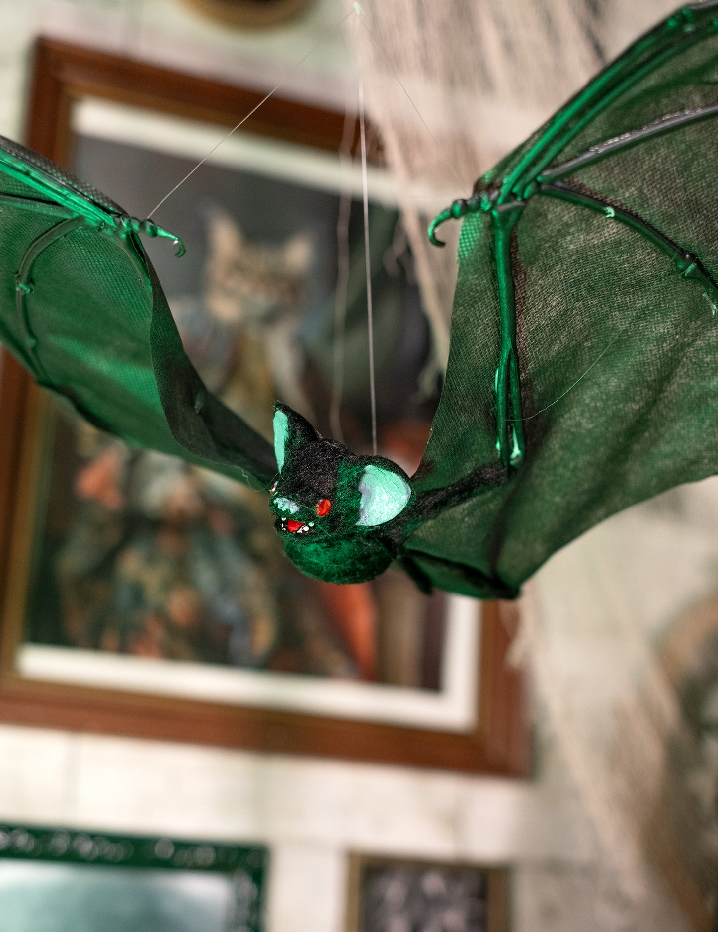 Gros plan sur la tête de la chauve-souris volante d'Halloween pour décoration