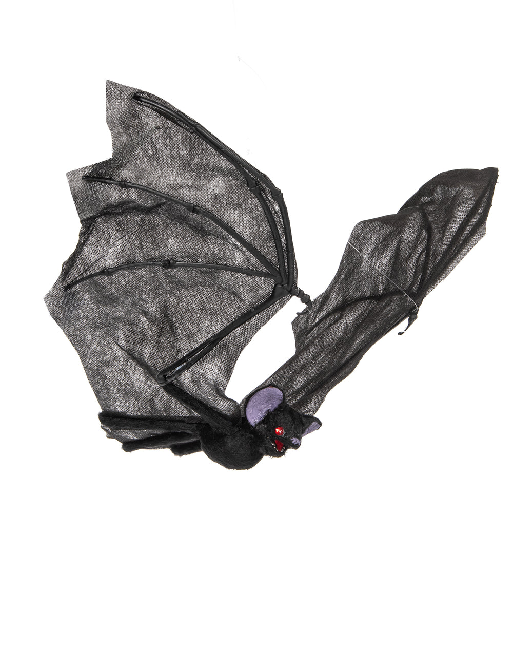 Chauve-souris volante d'Halloween pour décoration noire avec ailes grises et yeux rouges
