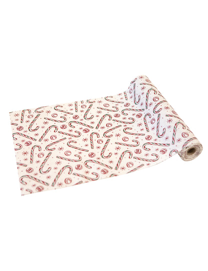 Běh na stůl z ječného cukrového plátna a 3m flitry vánoční dekorace