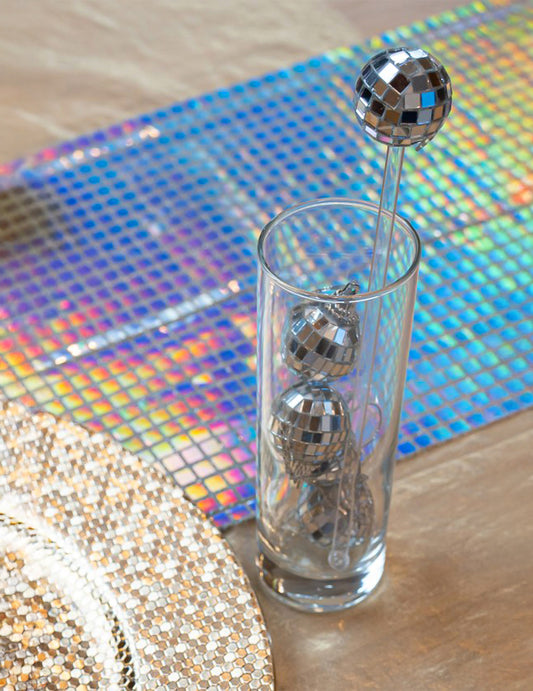 Disko běhoun na stůl s efektem iridescentní diskokoule 3 m
