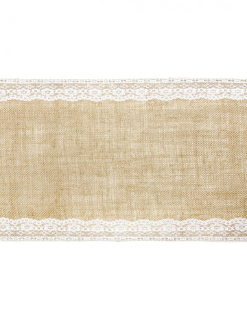 Jutový běhoun s krajkovým lemováním 28 cm x 2,75 m