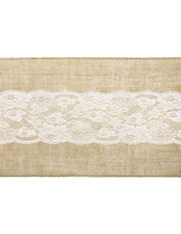 Jutový běhoun s krajkou uprostřed 28 cm x 2,75 m