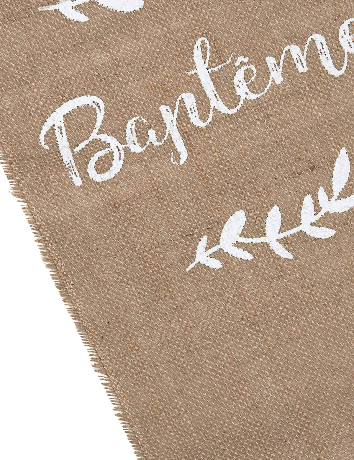 Detail na potisk běhounu na stůl křest a listí na oslavu