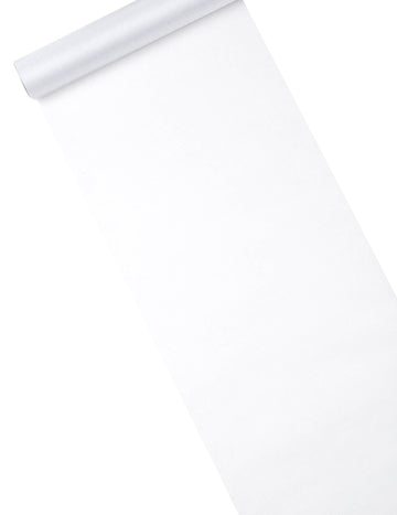 Bílý lesklý organzový běhoun 28 cm x 5 m