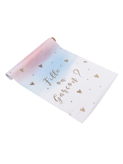 Běhoun na stůl z látky pro dívku nebo chlapce, růžová, modrá a zlatá 28 cm x 5m dětská sprcha