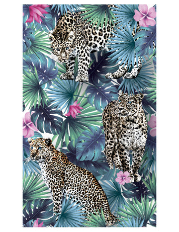 Běhoun na stůl z netkané textilie Jungle leopard 30 cm x 5 m tropické