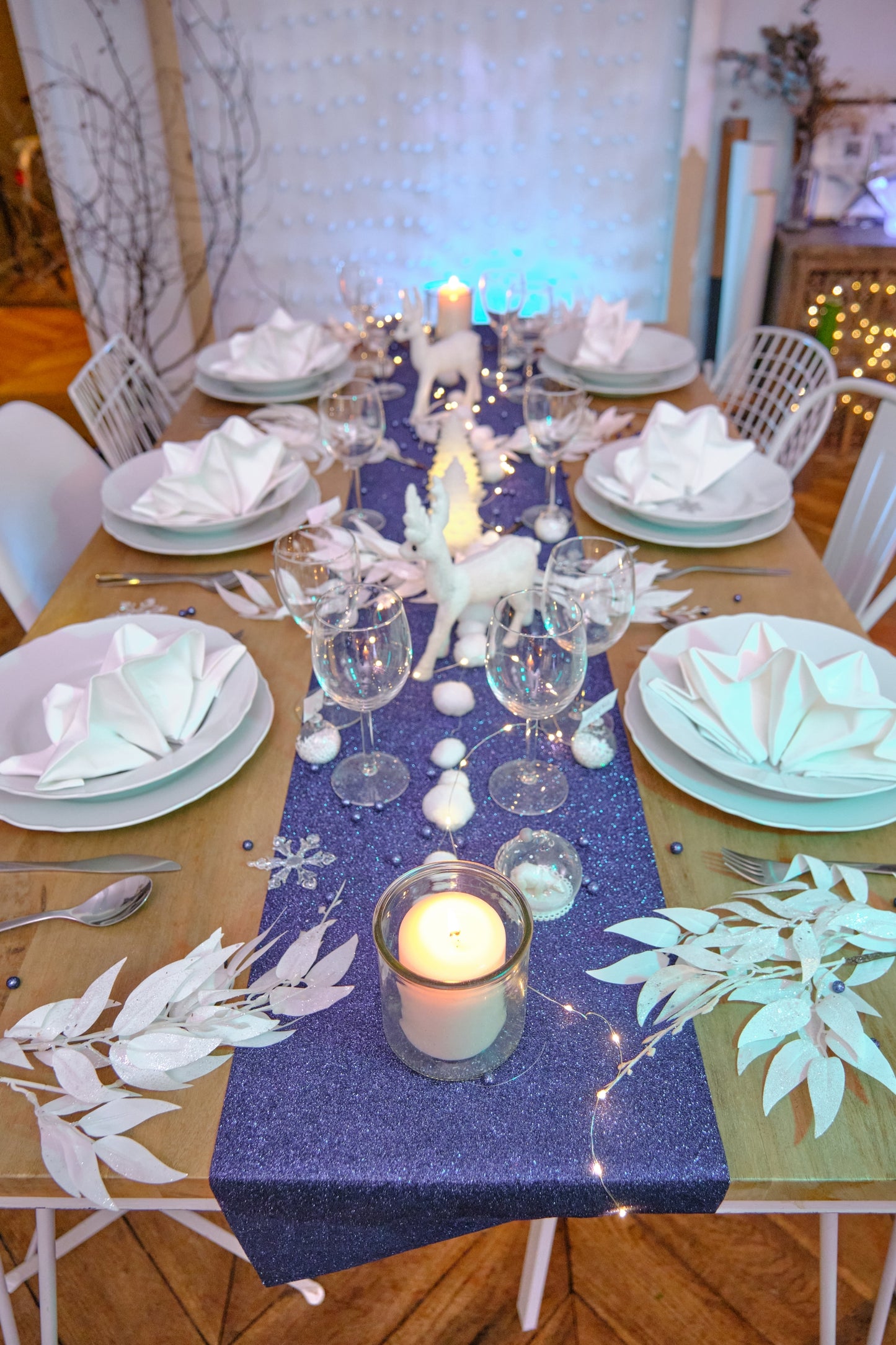 Šumivý námořnický flitrový stolní běhoun 28 cm x 3 m