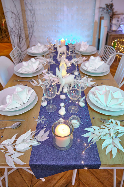 Šumivý námořnický flitrový stolní běhoun 28 cm x 3 m