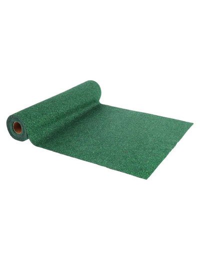 Sametový běhoun na stůl s kosočtverci zelený se třpytkami 28 cm x 3 m
