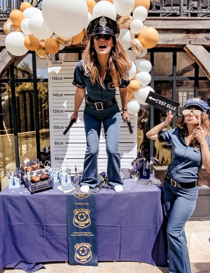 Polizei-Tischläufer in Marineblau und Gold, 28 cm x 5 m