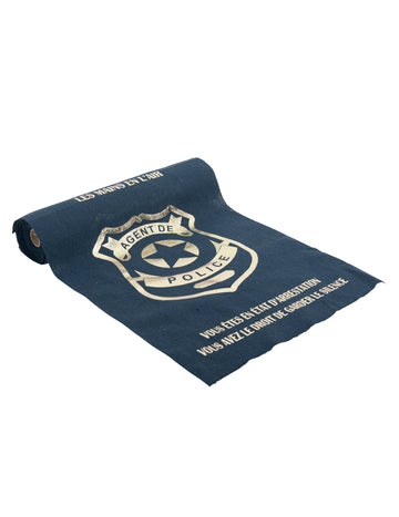 Ubrus na stůl s motivem policejního motivu v námořnicky modré a zlaté barvě 28 cm x 5 m