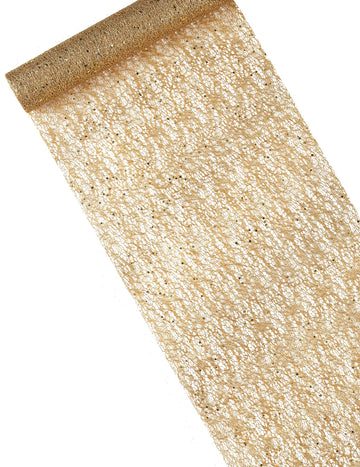 Kovový zlatý flitrový běhoun na stůl 28 cm x 5m