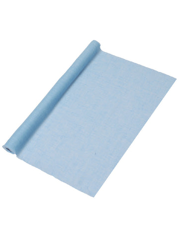 Nebesky modrý mušelínový běhoun na stůl 48 cm x 5 m pro křest