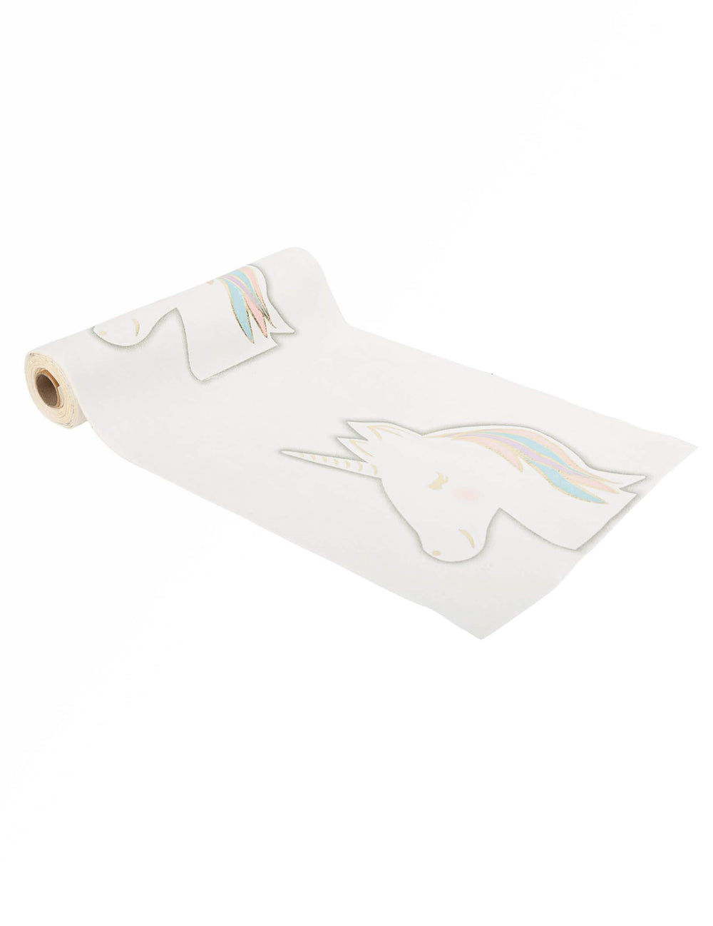 Chemin de table licorne pastel pour décoration de fête velours blanc