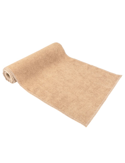 Béžový manšestrový běhoun na stůl 28 cm x 3 m pro svatbu