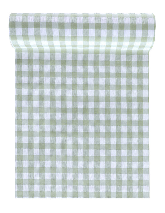 Chemin de table vichy menthe en polyester