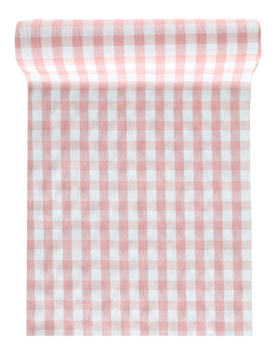 Chemin de table vichy guinguette rose