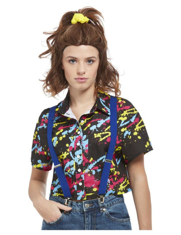 Černé tričko z 90. let s barevným potiskem