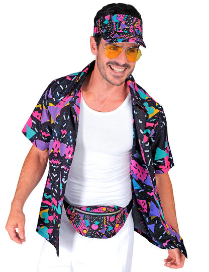 Černá košile pro dospělé s vzorem 90. let