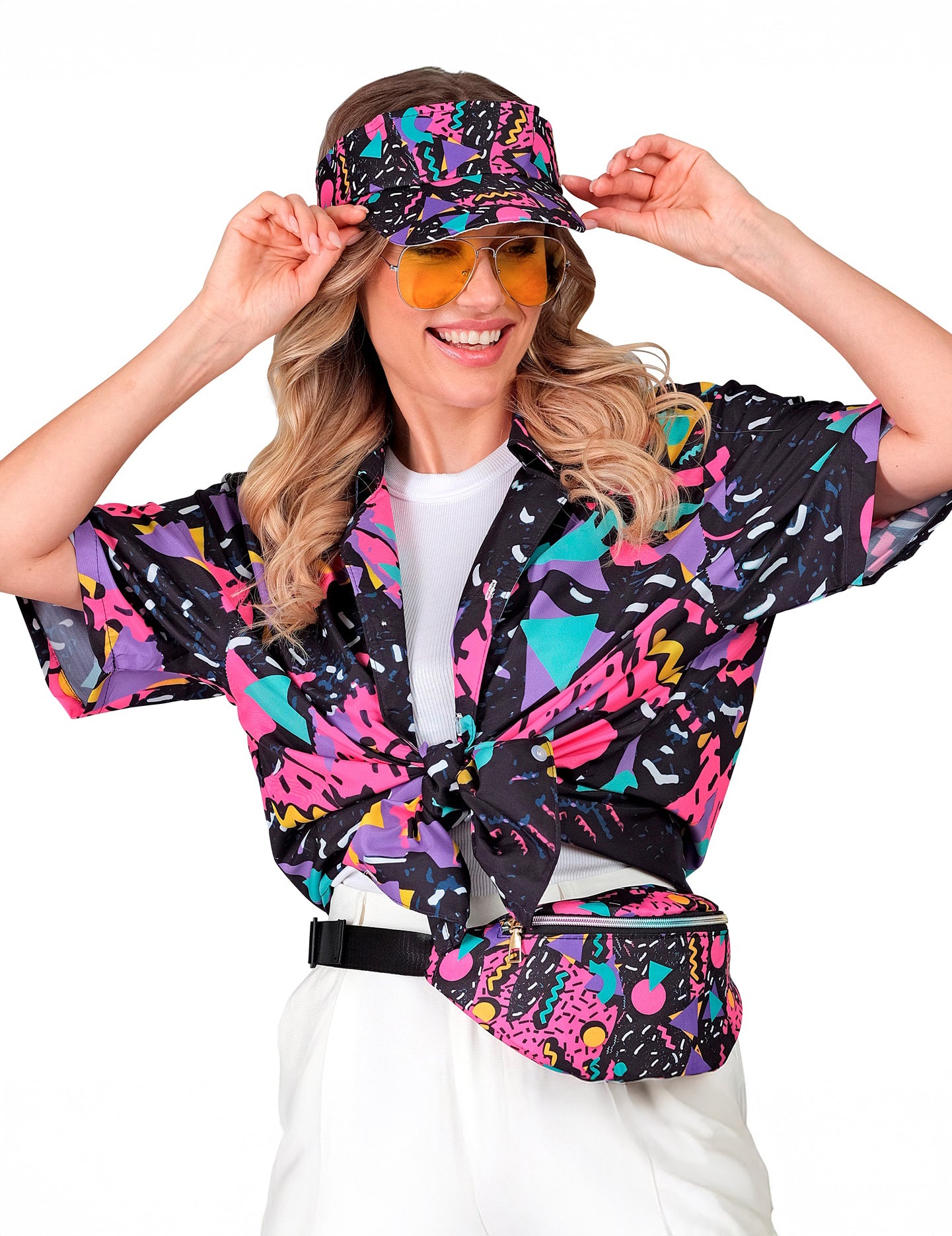 Černá košile pro dospělé s vzorem 90. let