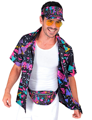 Černá košile pro dospělé s vzorem 90. let