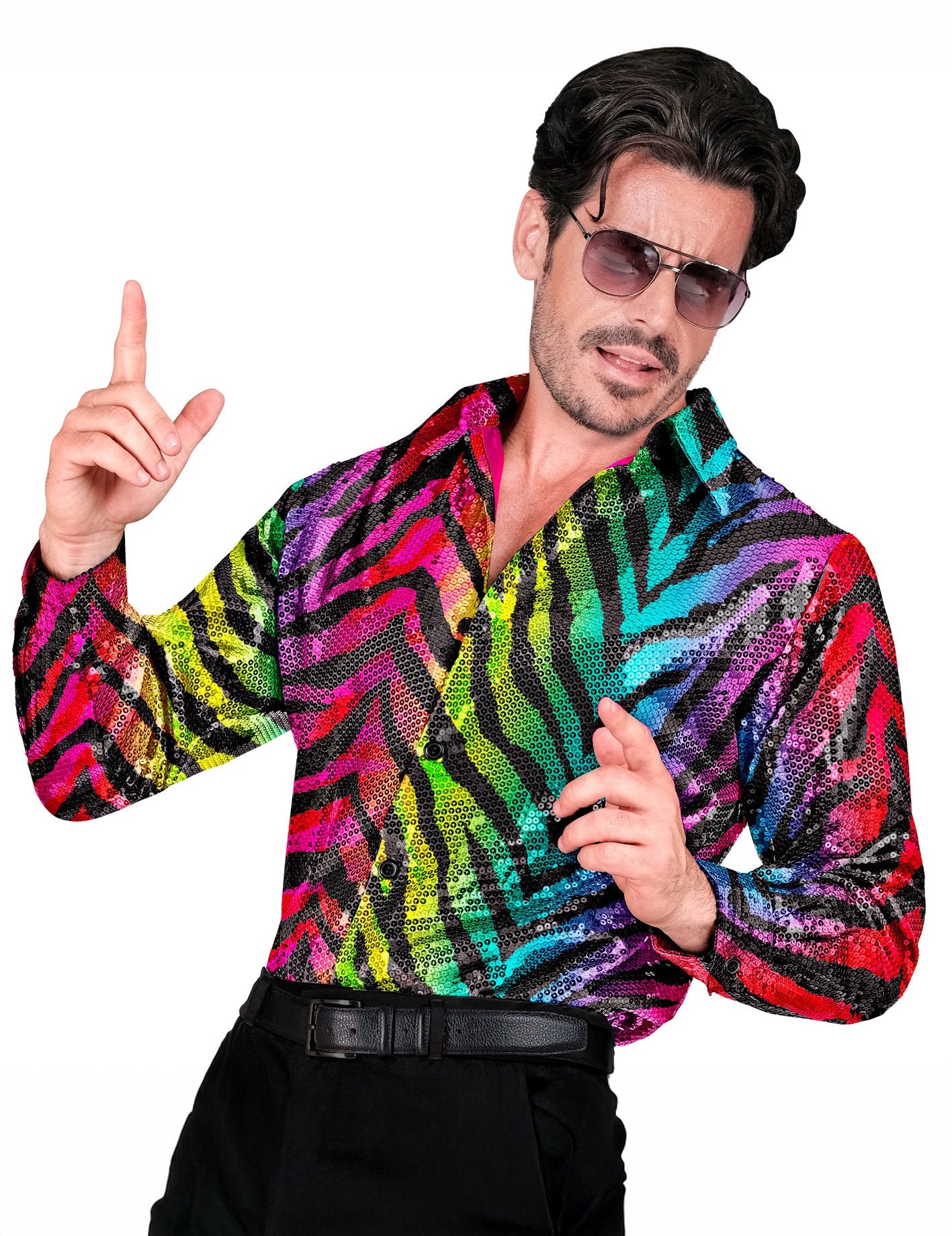 Pánské tričko s duhovým tygrem a flitry