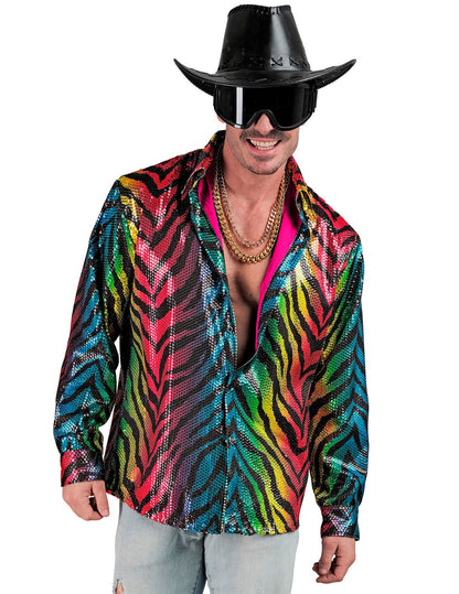 Pánské tričko s duhovým tygrem a flitry