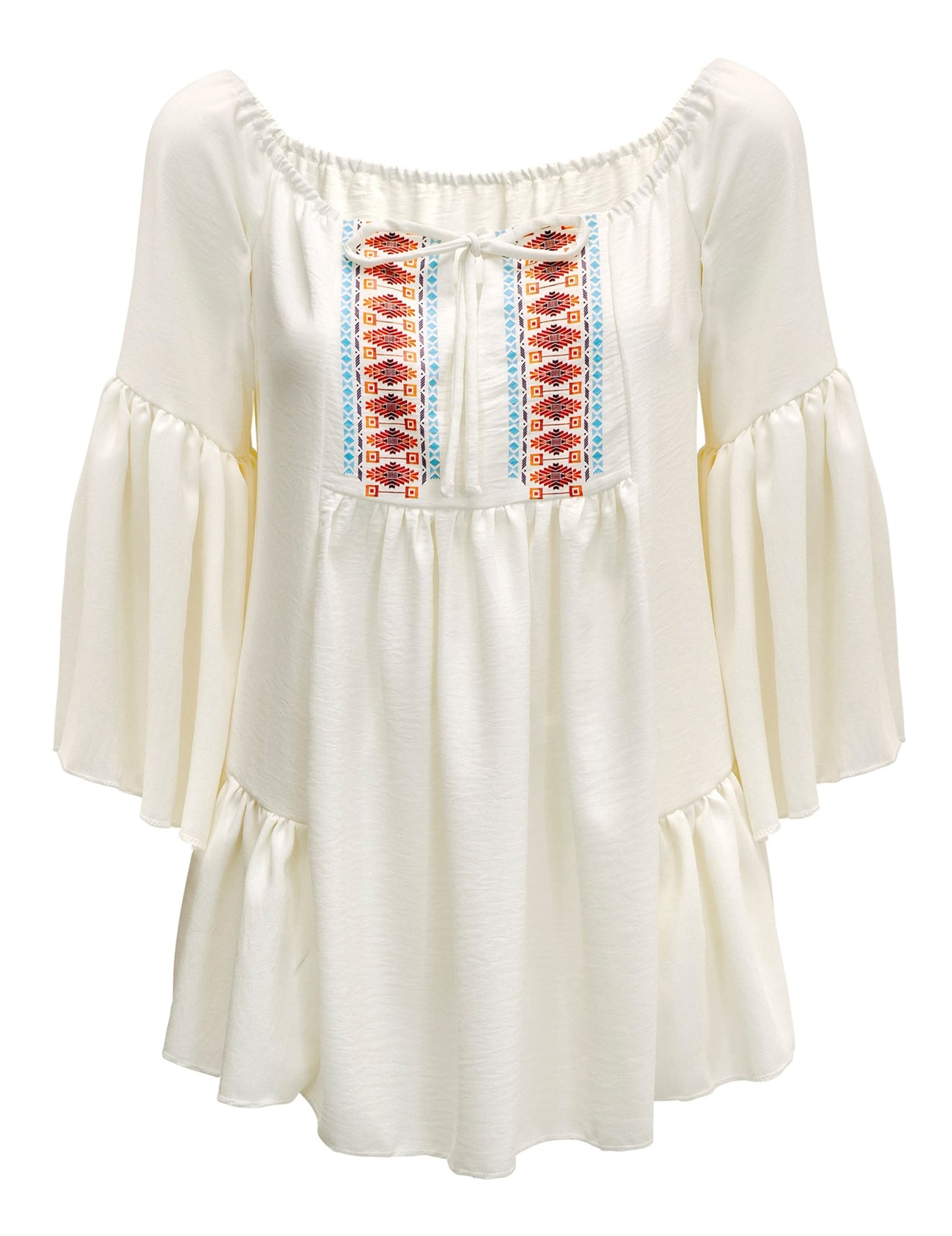 Damen 60er Hippie Shirt schulterfrei