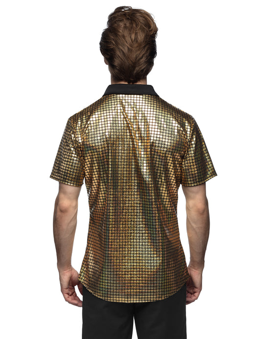 Vue de dos de la chemise boule à facettes disco