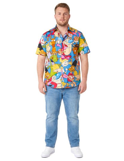 Nickelodeon™-Hemd für Herren 90er Jahre Opposuits bunt
