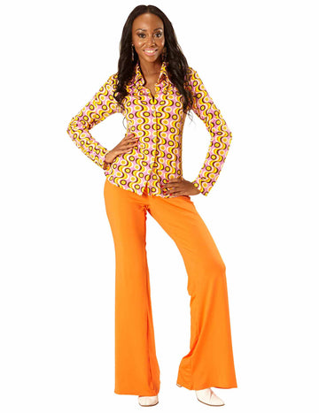 Dámské groovy disco tričko ve stylu 70. let