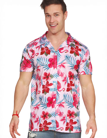 Chemise Hawaïenne Flamant Rose Adulte