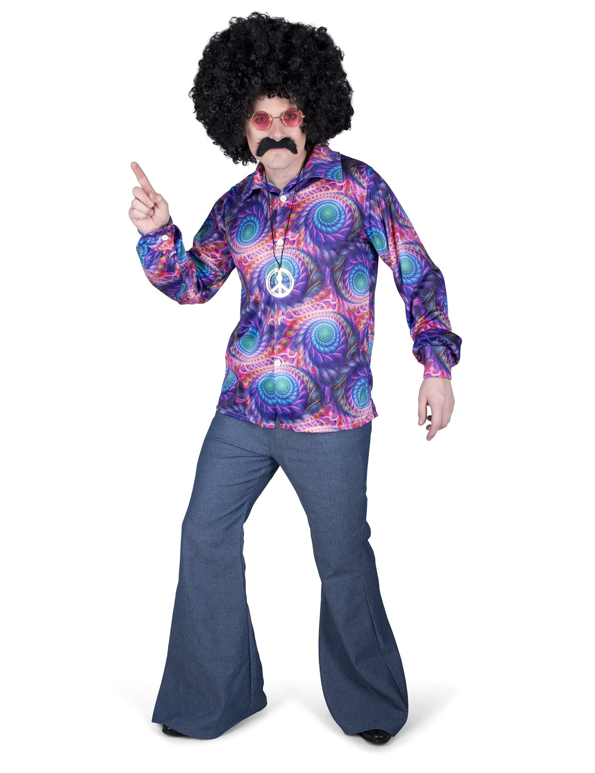 Vue d'ensemble de la chemise hippie psychédélique pour homme