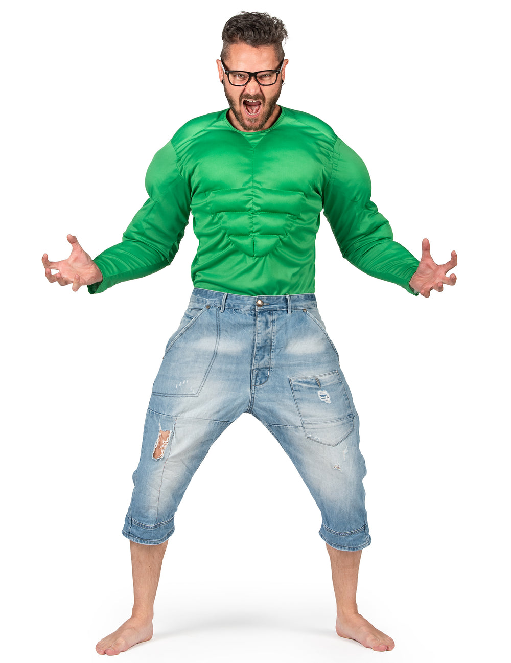 Vue de face de la chemise muscles verts