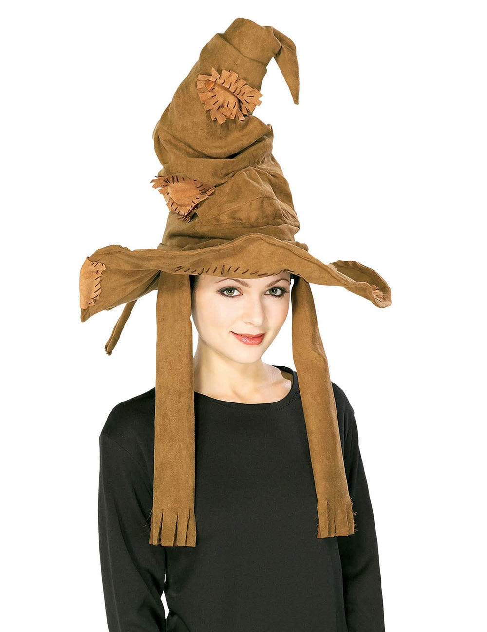 Moudrý klobouk luxus Harry Potter pro dospělý hnědá s nášivkami