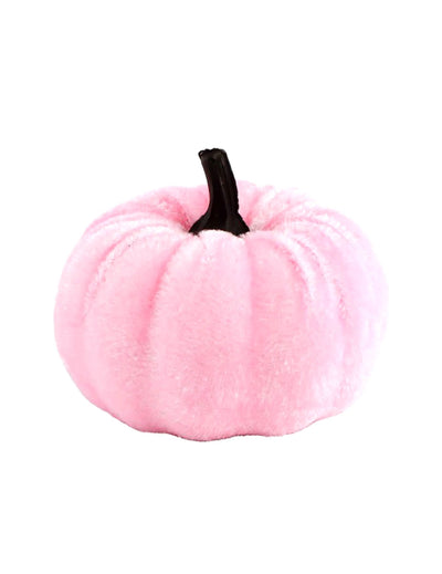 Dekorační dýně Summerween s sametovým efektem pastelově růžová 7 x H 4 až 7 cm