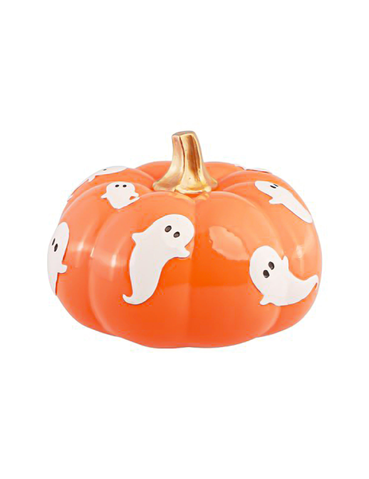 Dekorační dýně Summerween z oranžové pryskyřice s duchy 15,5 x 15,5 x 11 cm