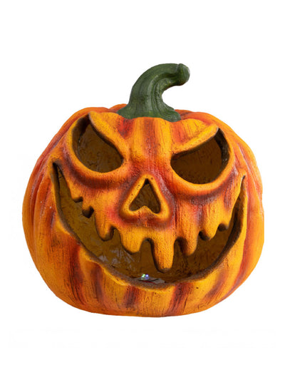 Citrouille lumineuse effrayante pour Halloween orange et verte