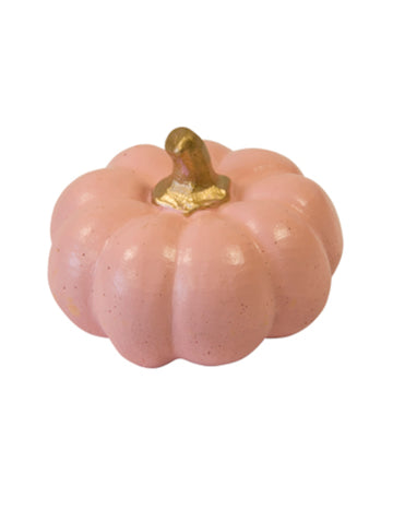 Růžová a zlatá pryskyřičná dýně 6.5 cm na Halloween