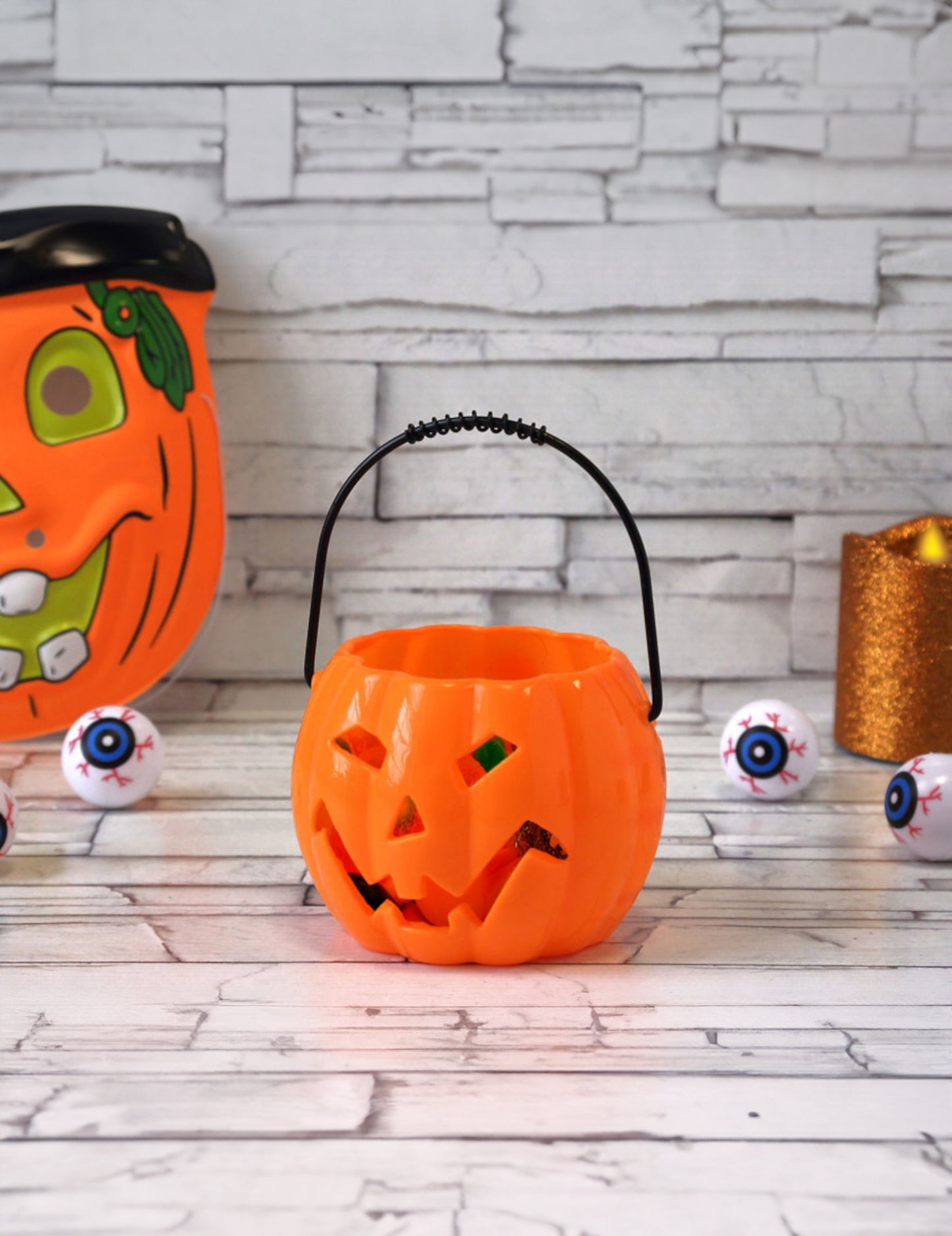 Halloweenské dýňové světlo 10 cm