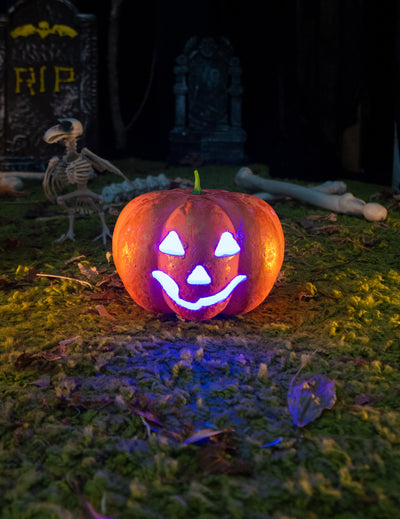 Halloweenské dýňové světlo 17 cm