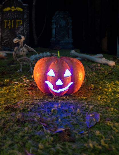 Halloweenské dýňové světlo 17 cm