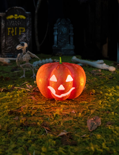 Halloweenské dýňové světlo 17 cm