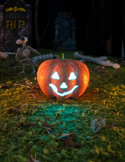 Halloweenské dýňové světlo 17 cm