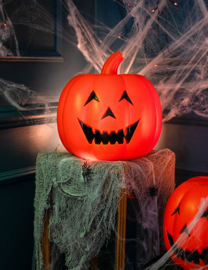 Citrouille lumineuse Halloween pour décoration orange en plastique