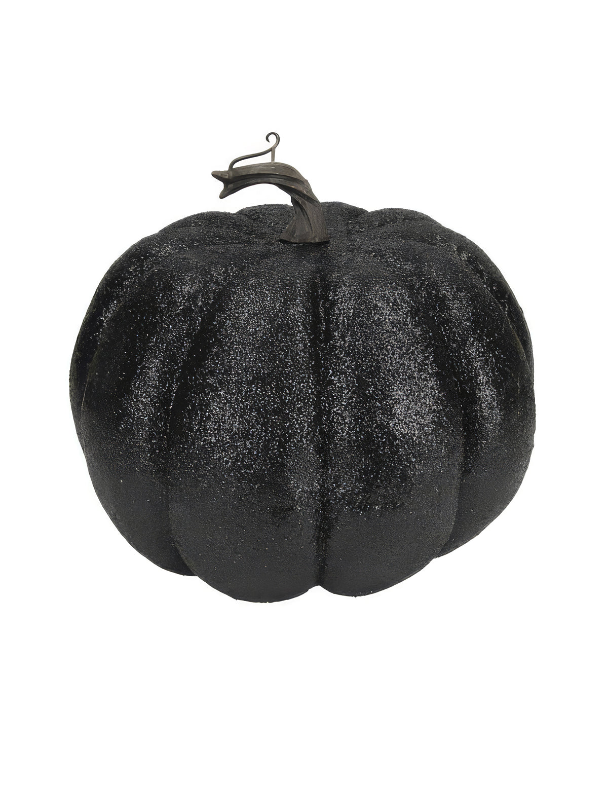 Černá třpytivá dýně 10 cm
