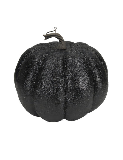 Černá třpytivá dýně 10 cm
